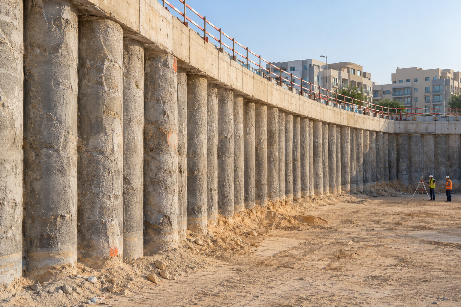Conceptual view: secant-pile shoring