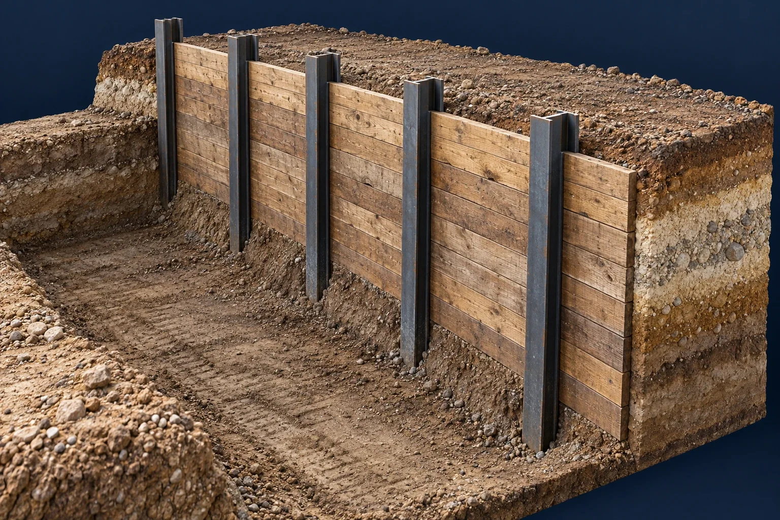 Soldier pile systems — installation and ground treatment overview